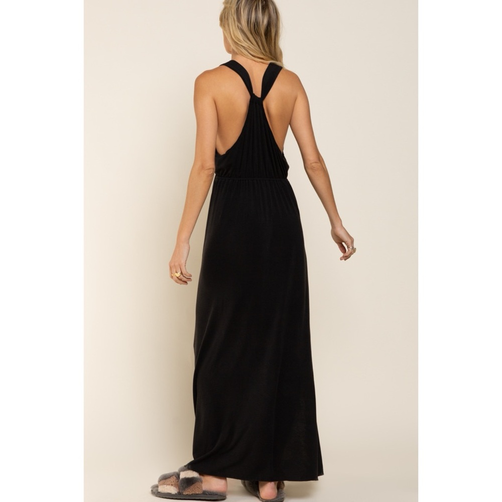 POL Black Casual Chic V Neck Elastic Waist Maxi Dress - Picture 4 of 7